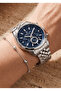 Exclusive Multi Functional Green Dial, 3 Atm Men's Silver Color Metal Band Wrist Watch
