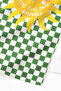 Sun-Themed Checkered Beach Towel Coverlet - Bohemian Green Yellow Modern Quick-Dry Microfiber Towel Coverlet - 5