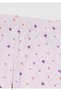 Girl's Pink Mix Patterned Ruffle Detailed Short Sleeve Shorts Pajama Set - 3