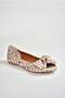 Beige/Red Linen Floral Print Women's Ballerinas M726103005 - 7