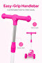 3 Wheel Scooter for Kids with Bunny Figure, Adjustable Height, Pink Blue - 3