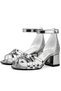 Belle Platinum Thick Heeled Girls' Evening Dress Shoes - 6