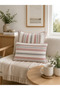 Linen Piping Detailed Throw Pillow Cover - 3