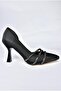 P246068504 Black Fabric Thin Heeled Women's Evening Dress Shoes - 6