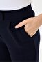 Line Women's Stretch Fabric Hook-and-Loop Closure Navy Blue Palazzo Pants - 7