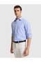 Light Blue Slim Fit Striped Long Sleeve Shirt 50310777-VR003 - 3