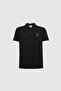 Men's Slim Fit Polo Collar Black Basic T-Shirt 50326920-Vr046 - 7