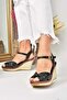 Black Wedge Heeled Women's Shoes M674040409 - 2