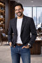 Black Karyağdı Fabric Italian Style Slim Fit Classic Men's Blazer Jacket - 6