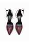 Burgundy Patent Leather 10.5 cm Belted Pointed Toe Stiletto Thin Heel Women's Shoes - 3