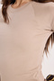 Women's Slim Fit Slim Fit Crew Neck Raglan Sleeve 100% Cotton Stone Color T-Shirt Blouse - 7