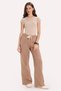 Women's Slim Fit Slim Fit Crew Neck Raglan Sleeve 100% Cotton Stone Color T-Shirt Blouse - 3