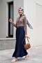 Buttoned Stand Collar Knitwear Cardigan with Ruffles on the Front -Mink - 5