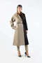 Double Color Epaulet Detailed Trench Coat Black - 3