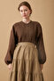 Judge Collar Muslin Shirt Brown - 7