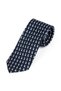 Navy Blue Patterned Silk Tie Set - 3