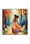 Orange Forest Pattern Silk Handkerchief