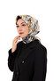وشاح حريري من نسيج قطني بنمط زهرة ذهبية - 2
