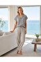 Women's Summer Linen Woven Button-Down Pajama Set |   Stylish and Very Comfortable Model 88-137 - 3