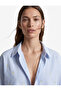 Short Sleeve Lemon Embroidery Detailed Striped Crop Poplin Shirt