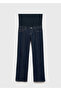 Straight Cut Stitching Maternity Jeans - 3