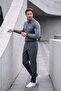 Men's Polo Neck Knitwear Gray Sweater Patterned Steel Knit Classic Fit - 5002F - 5