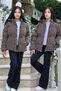 Girls' Nova Fabric Hooded Pocketed Elastic Waist Drawstring Waterproof Winter Coat Km4013 - 8
