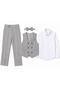 Boys' Tuxedo Suit Set – 5-Piece Set with Pants, Vest, Bow Tie, Shirt and Chain - 3