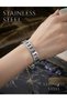 transparent colored patterned steel cuff bracelet - 2