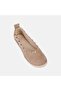 Women's Beige Gold Studded Detailed Suede Espadrilles - 7