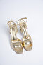women's gold ankle-tie daily comfortable classic heeled shoes - 3