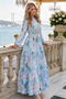 Patterned Hijab Dress Blue 567 - 2
