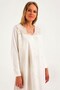Women's Ecru Postpartum Cotton Modest Nightgown 38110 - 2