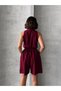Women's sleeveless shirt collar belt detailed stylish linen jumpsuit - 5