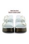 Denise White Genuine Calfskin Double Buckle Platform Wedge Heeled Women's Slippers - 6