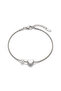 Non-Tarnish Steel Snake Chain Pearl Heart Bracelet - 2