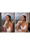 Off-White Lace Ruffle Bridal, Wedding, Ceremony, Event, Prom Party Glove, Short Lace Gloves - 2
