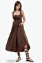 Busem Buttoned Square Neck Midi Dress