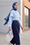 Oversize Modal Tunic with Detachable Cape - Baby Blue - 4