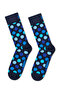 مجموعة جوارب Happy Socks للرجال من القطن المزخرف باللون الأزرق الداكن مكونة من 4 قطع P003447 - 4