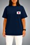 Oversize Japan Flag Pocket Printed Unisex T-Shirt - 2