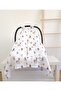 100% Cotton Muslin Stroller Cover 90X110 cm |   Small Forest Patterned Sun and Wind Protection Cover with Snap Fasteners - 3