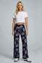 2 Pieces Comfortable Fit High Waist Wide-Leg Viscose Mix Women's Trousers - 2
