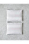 Serene Stripes Cotton 2-Piece Pillowcase 50X70 cm Pink