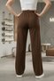 Women's High Waist Stretch Fabric Knitted Elastic Waist Without Pockets Wide Cut Loose Pants Oversized Original - 3