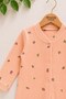 Baby Girl Romper Salmon Tulip Patterned Long Sleeve Snap Fastener Cotton Seasonal Romper 1-3-6 Months - 2