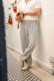Krabi Black Striped 100% Cotton Men's Trousers
