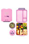 Bento Lunch Box w/Steel Food Jar - ThinkBig Pink - 6
