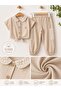 100% Cotton Linen Girls' Two-Piece Set - 2