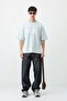 Printed Oversize T-Shirt Baby Blue - 5